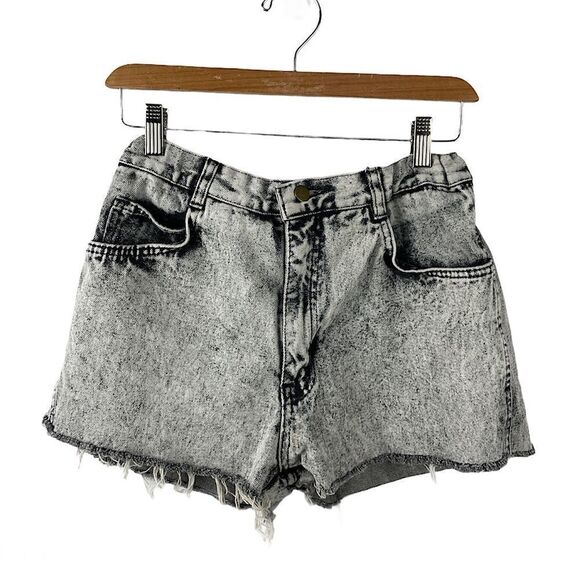 VINTAGE Valentino Acid Wash Cut Off Jean Shorts 26 - Picture 2 of 5